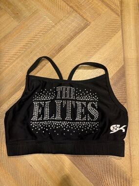 Black Rhinestone 'The Elites' Sports Bra